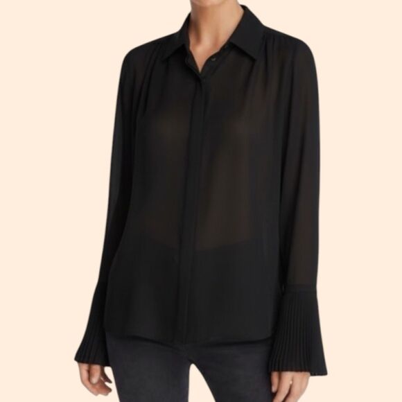 Frame Pintuck Chiffon Blouse - Picture 1 of 7